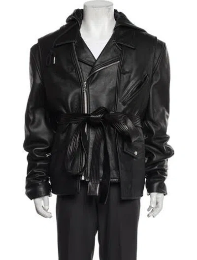 Pre-owned Helmut Lang Leather Moto Jacket In Black