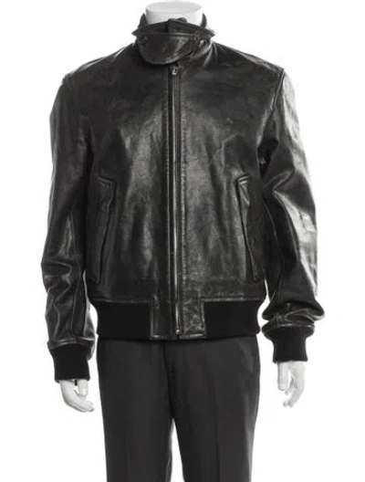 Pre-owned Helmut Lang Leather Moto Jacket In Gray