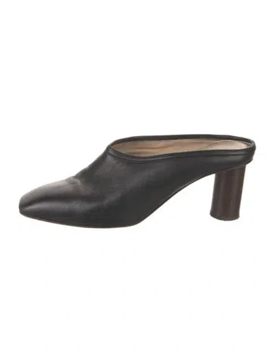 Pre-owned Helmut Lang Leather Mules In Black