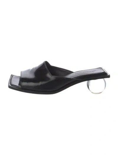 Pre-owned Helmut Lang Leather Mules In Black