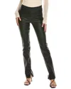 Helmut Lang Slit-cuff Leather Trousers In Black
