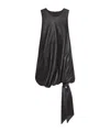 Helmut Lang Leather Puffball Minidress In Black