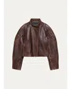 Helmut Lang Leather Saddle Jacket In Saddle