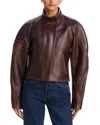 Helmut Lang Leather Saddle Jacket Saddle In Brown