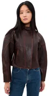 Helmut Lang Leather Saddle Jacket Saddle In Brown