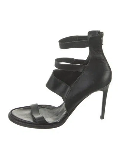 Pre-owned Helmut Lang Leather Sandals In Black