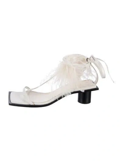 Pre-owned Helmut Lang Leather Sandals In White