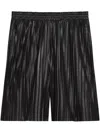 Helmut Lang Pleated Leather Shorts In Black