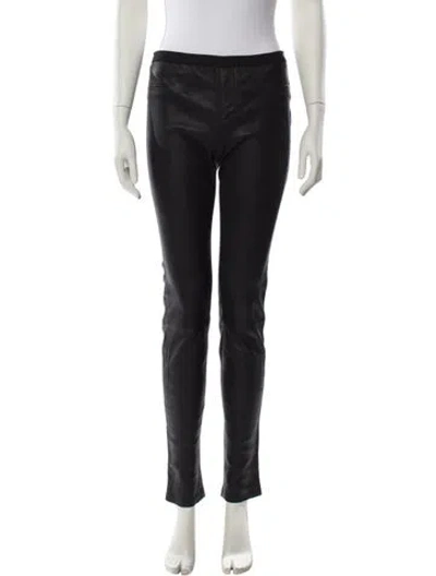 Pre-owned Helmut Lang Leather Skinny Leg Pants In Black