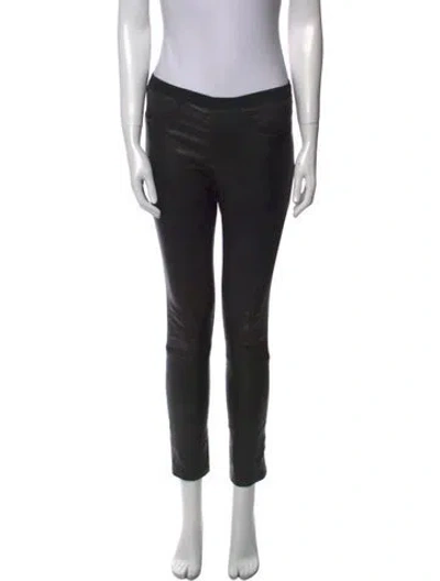 Pre-owned Helmut Lang Leather Skinny Leg Pants In Black