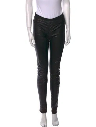 Pre-owned Helmut Lang Leather Skinny Leg Pants In Black