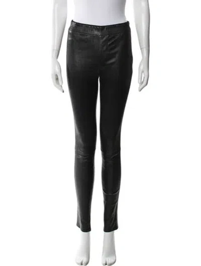 Pre-owned Helmut Lang Leather Skinny Leg Pants In Black