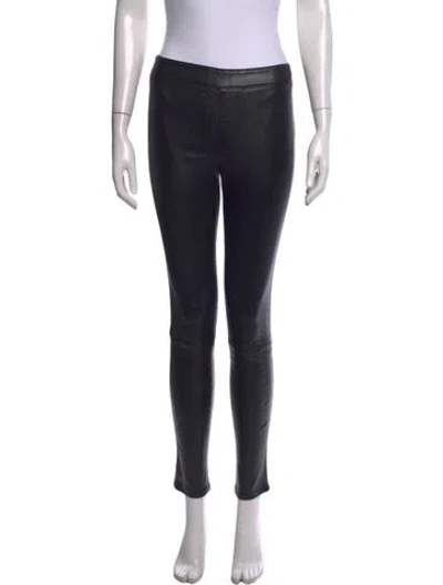Pre-owned Helmut Lang Leather Skinny Leg Pants In Black