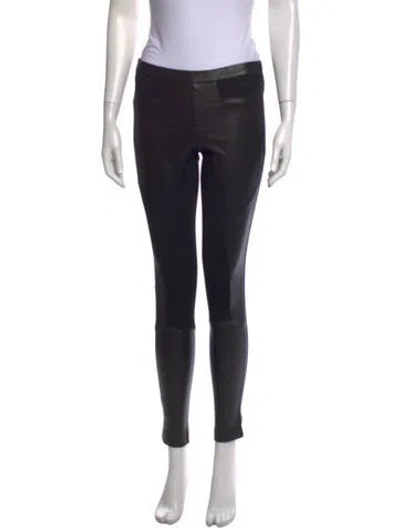 Pre-owned Helmut Lang Leather Skinny Leg Pants In Black