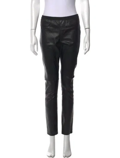 Pre-owned Helmut Lang Leather Skinny Leg Pants In Black