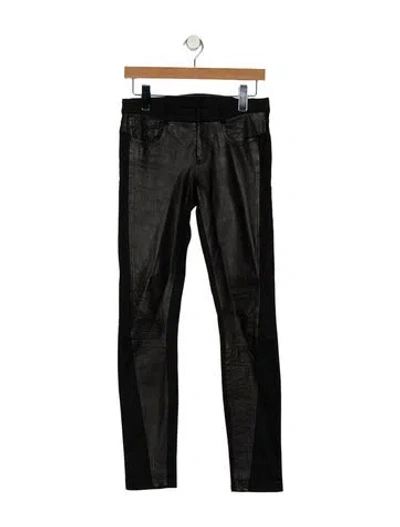 Pre-owned Helmut Lang Leather Skinny Leg Pants In Black