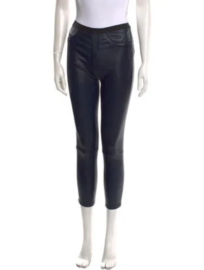 Pre-owned Helmut Lang Leather Skinny Leg Pants In Blue
