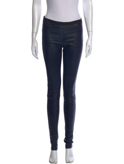 Pre-owned Helmut Lang Leather Skinny Leg Pants In Blue