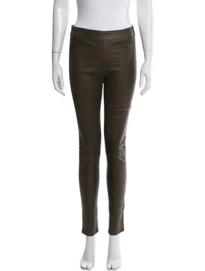 Pre-owned Helmut Lang Leather Skinny Leg Pants In Brown