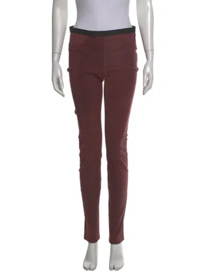 Pre-owned Helmut Lang Leather Skinny Leg Pants In Burgundy