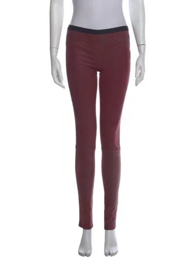 Pre-owned Helmut Lang Leather Skinny Leg Pants In Burgundy