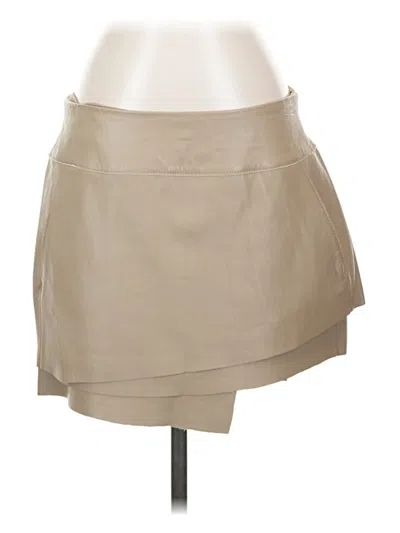 Pre-owned Helmut Lang Leather Skirt In Tan