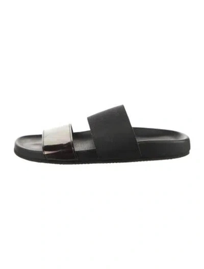 Pre-owned Helmut Lang Leather Slides In Black