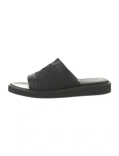 Pre-owned Helmut Lang Leather Slides In Black