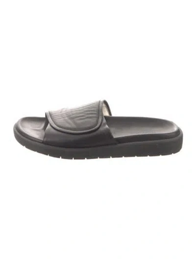 Pre-owned Helmut Lang Leather Slides In Gray