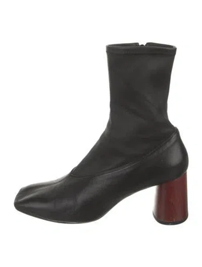Pre-owned Helmut Lang Leather Sock Boots In Black