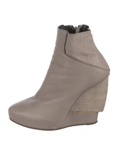 Pre-owned Helmut Lang Leather Sock Boots In Gray