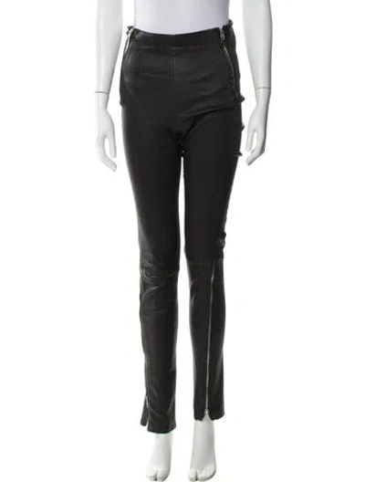 Pre-owned Helmut Lang Leather Straight Leg Pants In Black