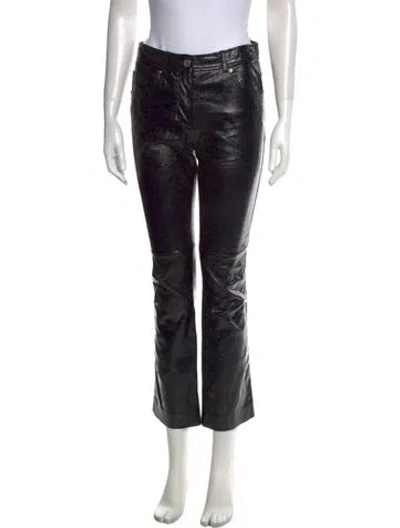 Pre-owned Helmut Lang Leather Straight Leg Pants In Black