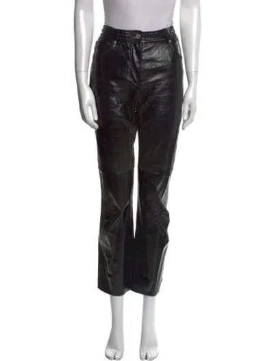 Pre-owned Helmut Lang Leather Straight Leg Pants In Black