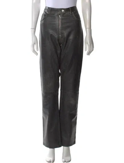 Pre-owned Helmut Lang Leather Straight Leg Pants In Black