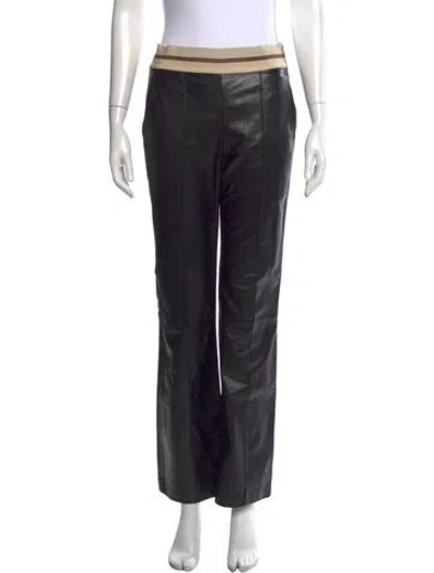 Pre-owned Helmut Lang Leather Straight Leg Pants In Black