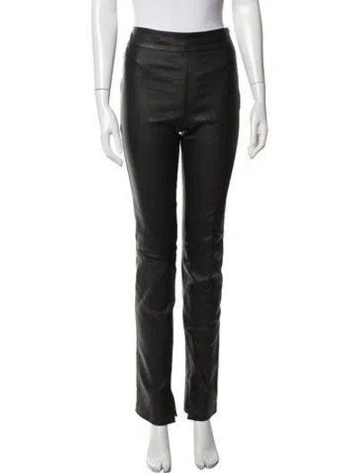 Pre-owned Helmut Lang Leather Straight Leg Pants In Black
