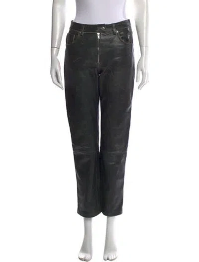 Pre-owned Helmut Lang Leather Straight Leg Pants In Black