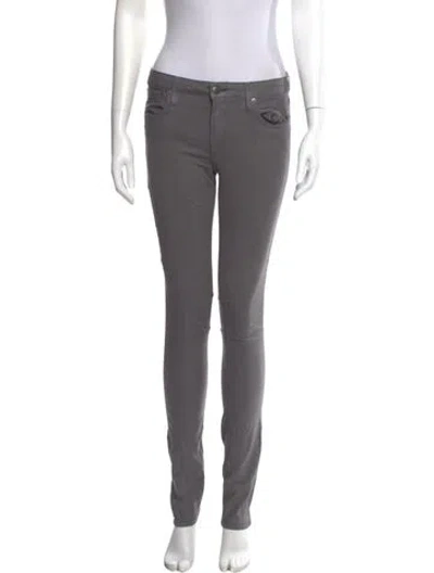 Pre-owned Helmut Lang Leather Straight Leg Pants In Gray