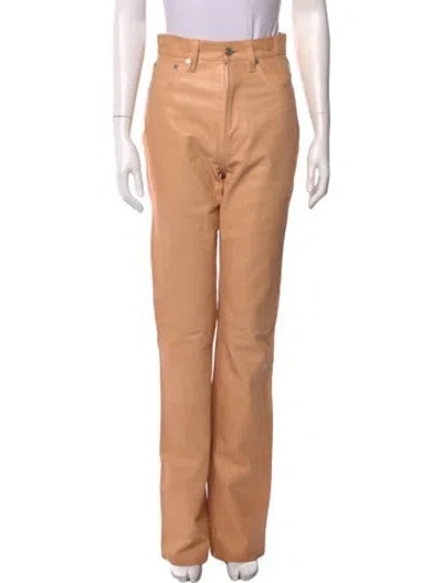 Pre-owned Helmut Lang Leather Straight Leg Pants In Neutral