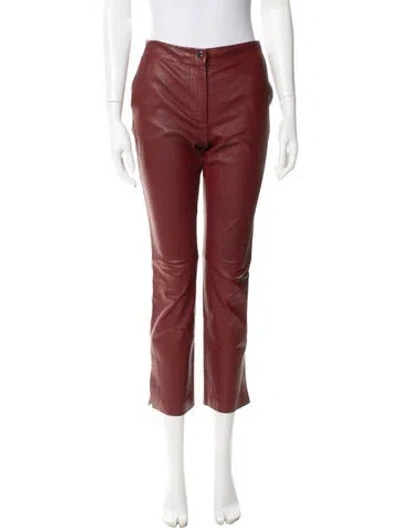 Pre-owned Helmut Lang Leather Straight Leg Pants In Red