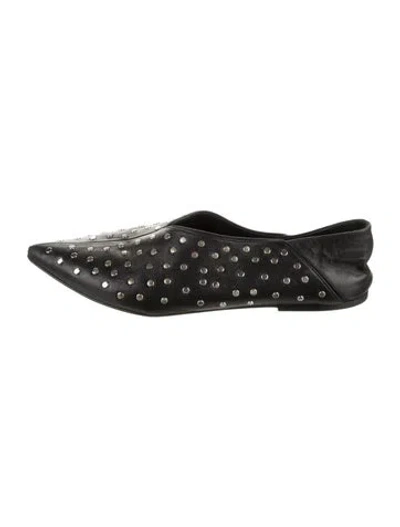 Pre-owned Helmut Lang Leather Studded Accents Flats In Black