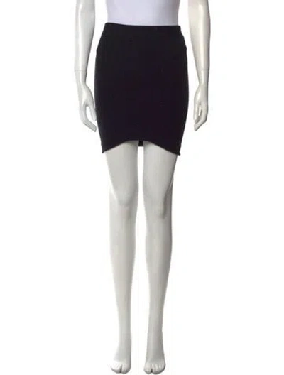 Pre-owned Helmut Lang Leather Trim Embellishment Mini Skirt In Black