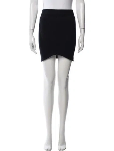 Pre-owned Helmut Lang Leather Trim Embellishment Mini Skirt In Black