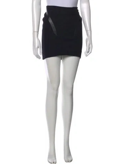 Pre-owned Helmut Lang Leather Trim Embellishment Mini Skirt In Black