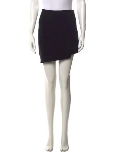 Pre-owned Helmut Lang Leather Trim Embellishment Mini Skirt In Black