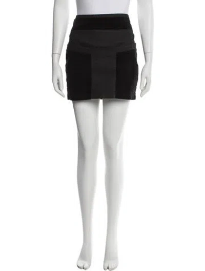 Pre-owned Helmut Lang Leather Trim Embellishment Mini Skirt In Black