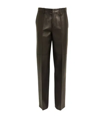 Helmut Lang Leather Trousers In Black
