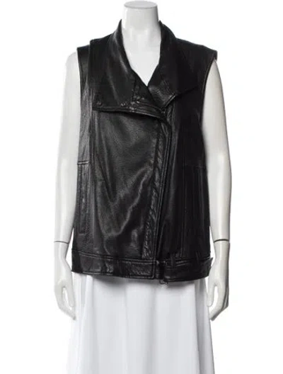 Pre-owned Helmut Lang Leather Vest In Black
