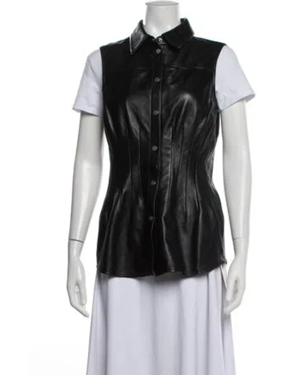 Pre-owned Helmut Lang Leather Vest In Black